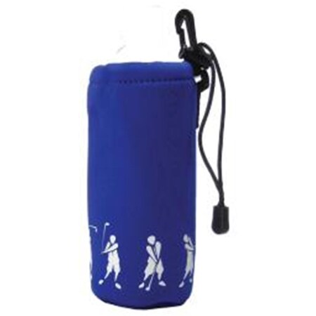 Neoprene Bottle Holder With Golfer In Blue